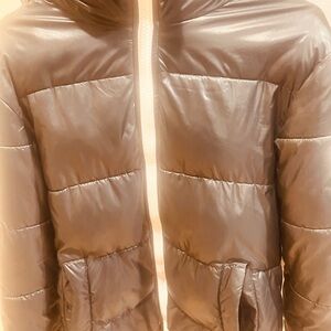 Michael Kors Black Puffer Jacket with white zipper